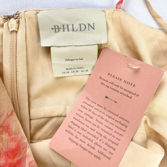 NWT BHLDN CLARE PINK SLEEVELESS FLORAL SHEER CHIFFON OVERLAY FORMAL DRESS - 16 - Picture 9 of 12